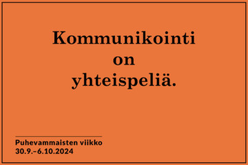 Puhevammaisten viikko 30.9.-6.10.2024 – Tervetuloa osallistumaan!